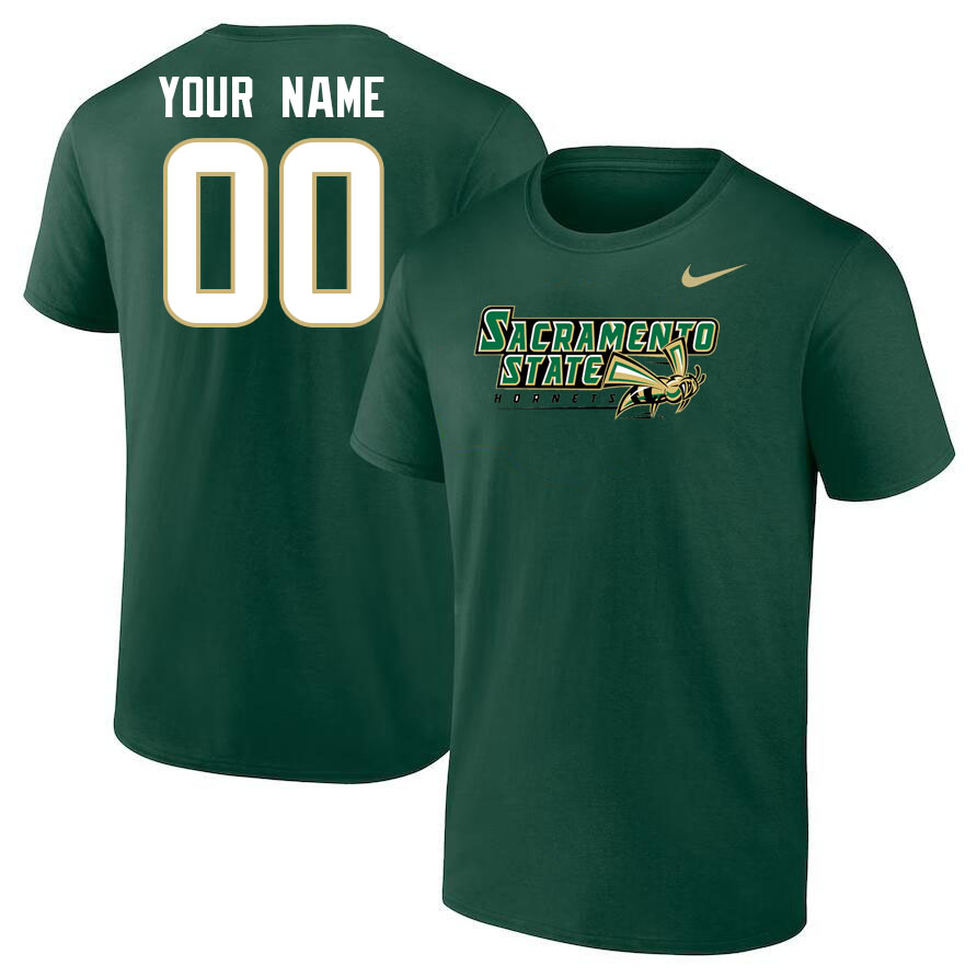 Custom Sacramneto State Hornets Name And Number Tshirts-Green